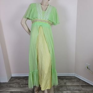 Vintage green and yellow dress Bridgerton/ Tiana